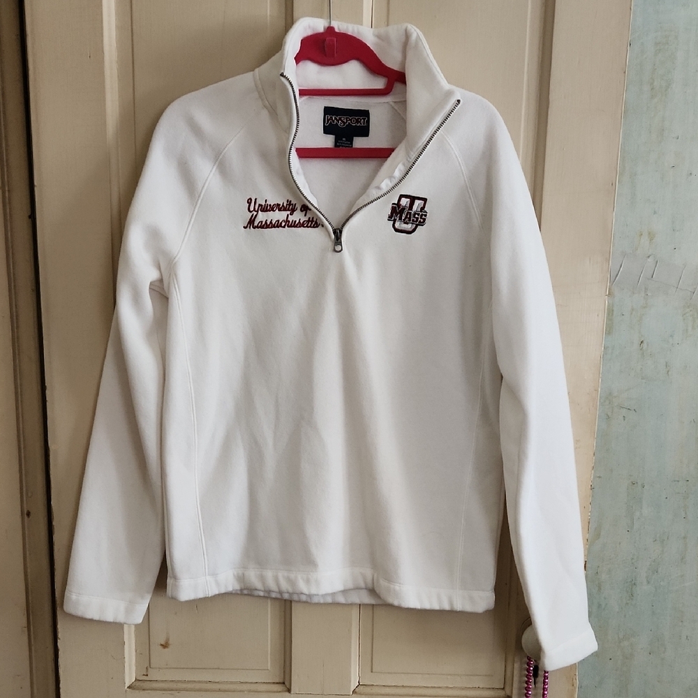 JanSport White University of Massachusetts Sweatshirt